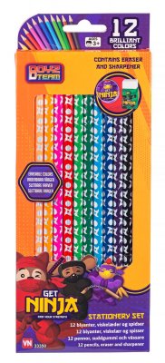 Leksaker 33350 Get Ninja Pyssel 12st färgpennor med vässare sudd