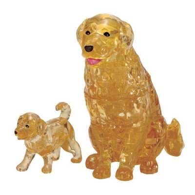 Robetoy Crystal Puzzle Pussel 3D Hund Golden Puppy Valp 44st bitar