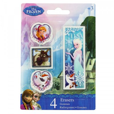 Disney Frost Frozen Pyssel 4st Eraser Suddgummi Elsa Anna Olof