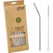 Köket Sugrör Straw stainless steel rostfritt stål med borste 3+3 sugrör