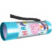 Peppa Pig Greta Gris Alu Torch Ficklampa Flashlight LED 9cm BLÅ