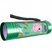 Peppa Pig Greta Gris Alu Torch Ficklampa Flashlight LED 9cm GRÖN