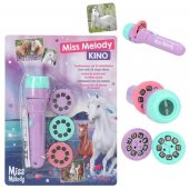 Miss Melody KINO Häst Hästar Ficklampa/lampa med 24st diabilder Lila