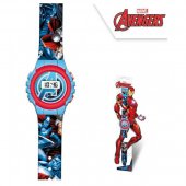 Avengers Marvel Barnklocka Armbandsur Barn Watch Klocka Digital Mörkblå/röd 22cm