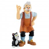 Micki Bullyland WD Figur Disney Pinocchio Geppetto med katt