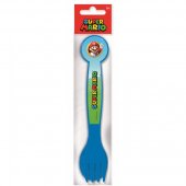 Super Mario Bestick Cutlery Sked & Gaffel Plast Blåa 16cm