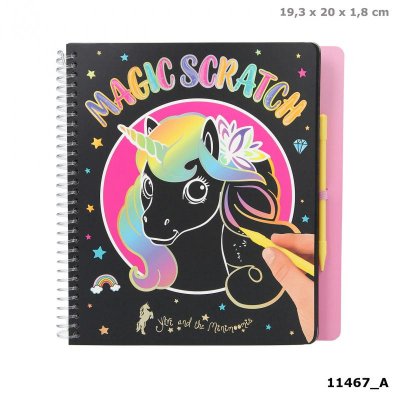 Minimoomi Ylvi Pysselbok stor Magic Scratch skrapa UNICORN Svart
