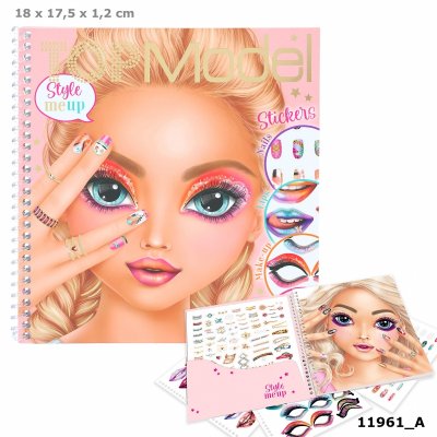 Top Model Pysselbok Dress me up Style me up Face Ansikte rosa