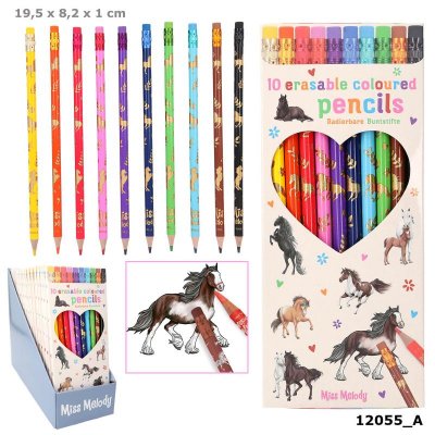 Leksaker Miss Melody Häst Hästar 10-pack Färgpennor pennor Suddbara