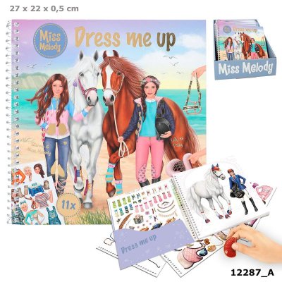 Miss Melody Dress me up pysselbok med 11 ark med stickers 2023