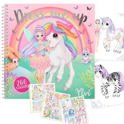 Minimoomi Ylvi Pyssel bok Dress me up Unicorn Rainbow 260st stickers