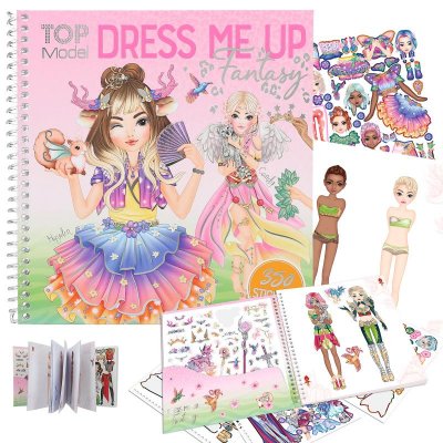 Top Model Pyssel bok Dress me up 2023 FANTASY Rosa 350 stickers