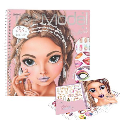 Leksaker Top Model Pyssel bok Dress Style me up Face Glitter Queen