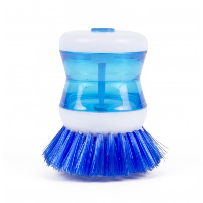 Kök Tvättborste Diskborste med Dosering diskmedelsbehållare Blå/Vit