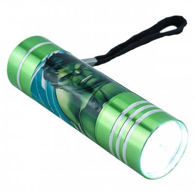 ZTR Marvel Avengers Alu Ficklampa Flashlight LED 9cm Grön Hulk