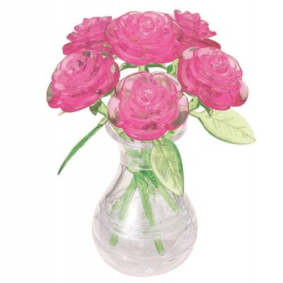 Robetoy Crystal Kristall Puzzle Pussel 3D Sex ROSA rosor roses 47st bitar