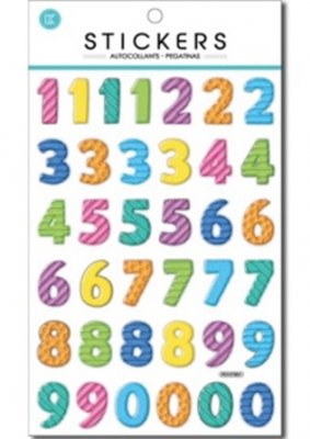 Suntoys 1056 Pyssel Leksaker Stickers 37st metallic 3D-Siffror 2,5cm