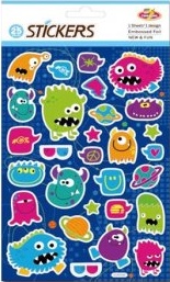 Suntoy Pyssel Leksaker Stickers 2428 Monster Glitter 25st rest 5