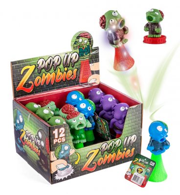 Leksaker Pop Up Hoppande Zombies med blinkade ljus 23335