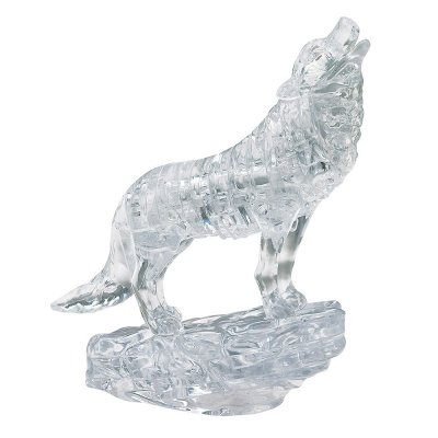 Robetoy Crystal kristall Puzzle Pussel Jig-saw 3D Clear Transparent Wolf 37st bitar