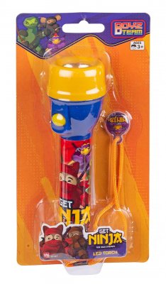 VN 32127 Leksaker Flashlight Ficklampa LED 15cm GET NINJA Blå Gul Röd