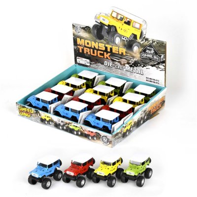 Robetoy Bilar Cars 61758 Pullback JEEP Monster Truck OFF ROAD 9cm Välj