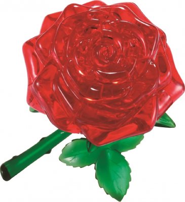 Robetoy Crystal Kristall Puzzle Pussel 3D RÖD Rose Ros 44st bitar
