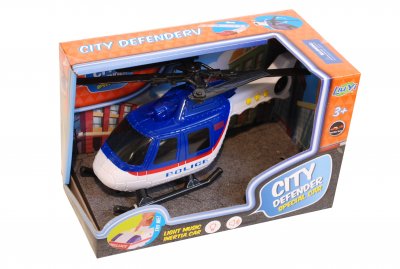 Alrico Cars Bilar Police Polishelikopter Ljus & Ljud 18cm