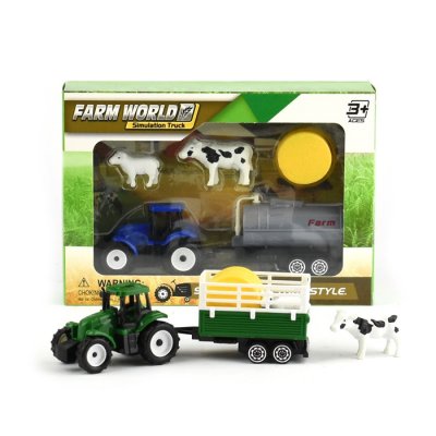 Leksaker cars bilar Robetoy Traktor släp Farm World Set 61271 Välj