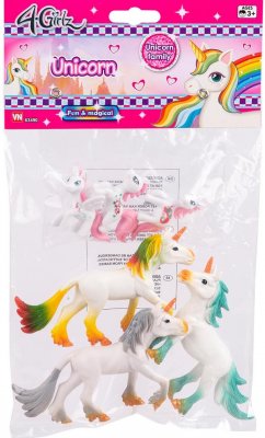 VN 63490 4Girls Hästar UNICORN Family Set 3st stora 3st små