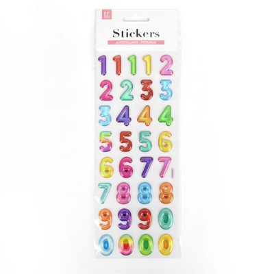 Leksaker 51068 Pyssel Leksaker Stickers 33st Färgade 3D-Siffror 2,5cm