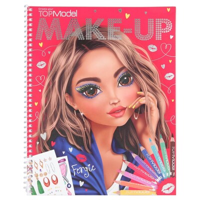 TOP Model MAKE UP Designbok Pyssel Smink Bok med stickers Röd rest 99