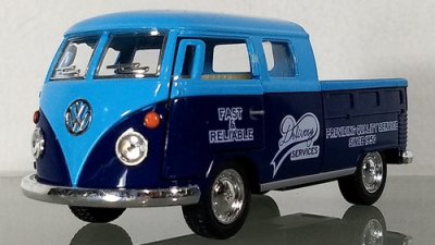 Robetoy Bilar Cars 61206 12cm metall 1:36 1963 VW Double Pick Up Blå