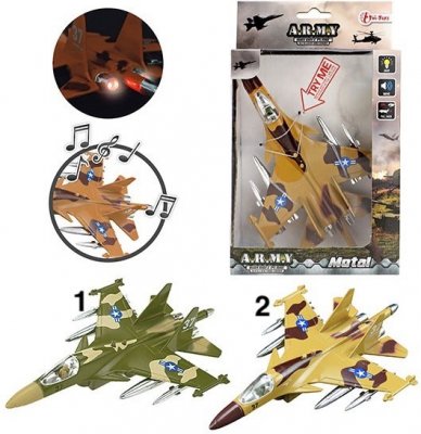 Dino Leksaker Military Army Jet Fighter Flygplan Ljus & Ljud 23cm