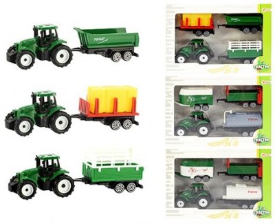 Leksaker cars bilar Dinotoys Farm Traktor med flera släp rest 1