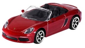 PGP Majorette Cars bilar 7cm Metall Porsche 718 Boxster Vinröd