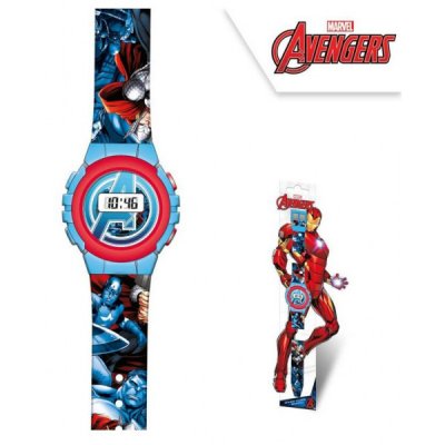 Avengers Marvel Barnklocka Armbandsur Barn Watch Klocka Digital Mörkblå/röd 22cm