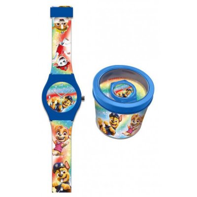 Nickelodeon Paw Patrol Klocka ANALOG I presentburk Mörkblå 22cm