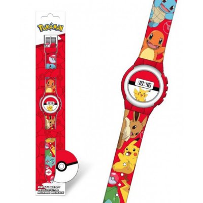 Pokemon 4374 Armbandsur Barnklocka Barn Watch Klocka Digital Röd 22cm
