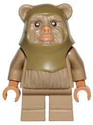 Lego Figurer Star Wars Ewok Warrior ljusbrun LF50-37