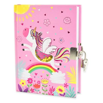 Leksaker Pyssel 16072  Dagbok med lås 18x13cm UNICORN ROSA