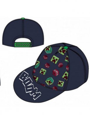 ZTR Keps Cap Kepsar Hat MINECFRAFT 52 54cm Mörkblå BOOH VÄLJ