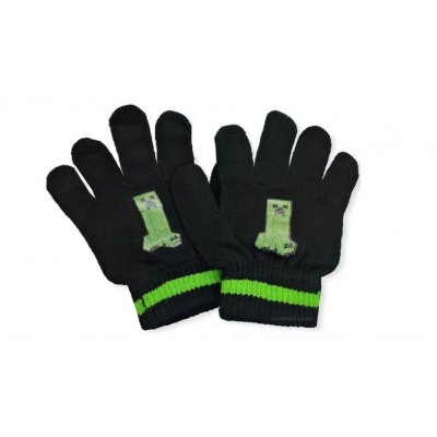 MINECRAFT 47815 Vantar Barnvantar Gloves Barn ONE SIZE 17cm Svarta