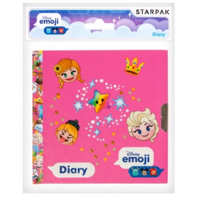 DISNEY Emoji Frost Frozen Diary Dagbok med lås 14x14cm Rosa