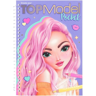 Top Model Pysselbok Fick POCKET med stickers CANDY LILA rest 7
