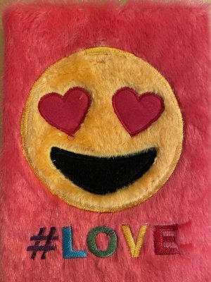 Leksaker Suntoys Notebook Anteckningsbok A5 Plush Plysch Emoji Rosa Love