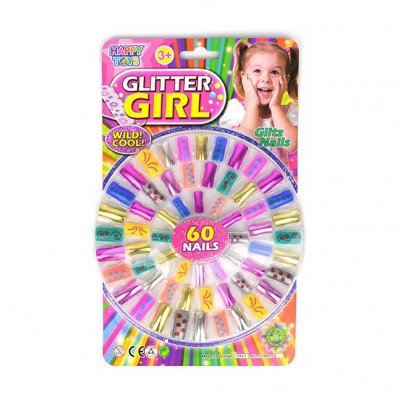 Leksaker 32250 Lösnaglar naglar Barn Fakenails 60st Glitter Nails
