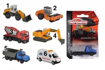 Simba Leksaksbilar Majorette Bilar Cars Construction Bygg gräv rest 10 VÄLJ