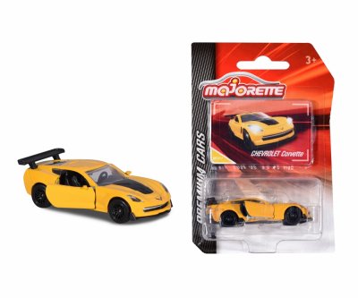 Leksaksbilar Majorette Cars bil Premium Chevrolet Corvette Gul