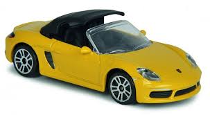 Leksaksbilar Majorette Cars bil Premium Porsche 718 Boxster Gul